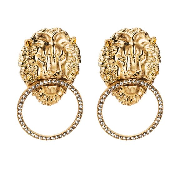 Mishka Gold Lion Earrings - Picture 5 of 5